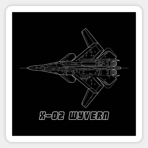 X-02 Wyvern Concept Jet (white) Sticker by Big Term Designs